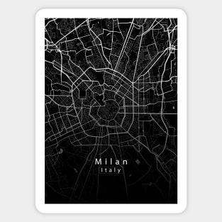 Milan Italy City Map dark Sticker